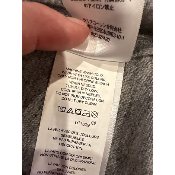 Polo Ralph Lauren Ringer T Shirt Mens Large Gray Ringer Short Sleeve Basketball - Picture 8 of 10